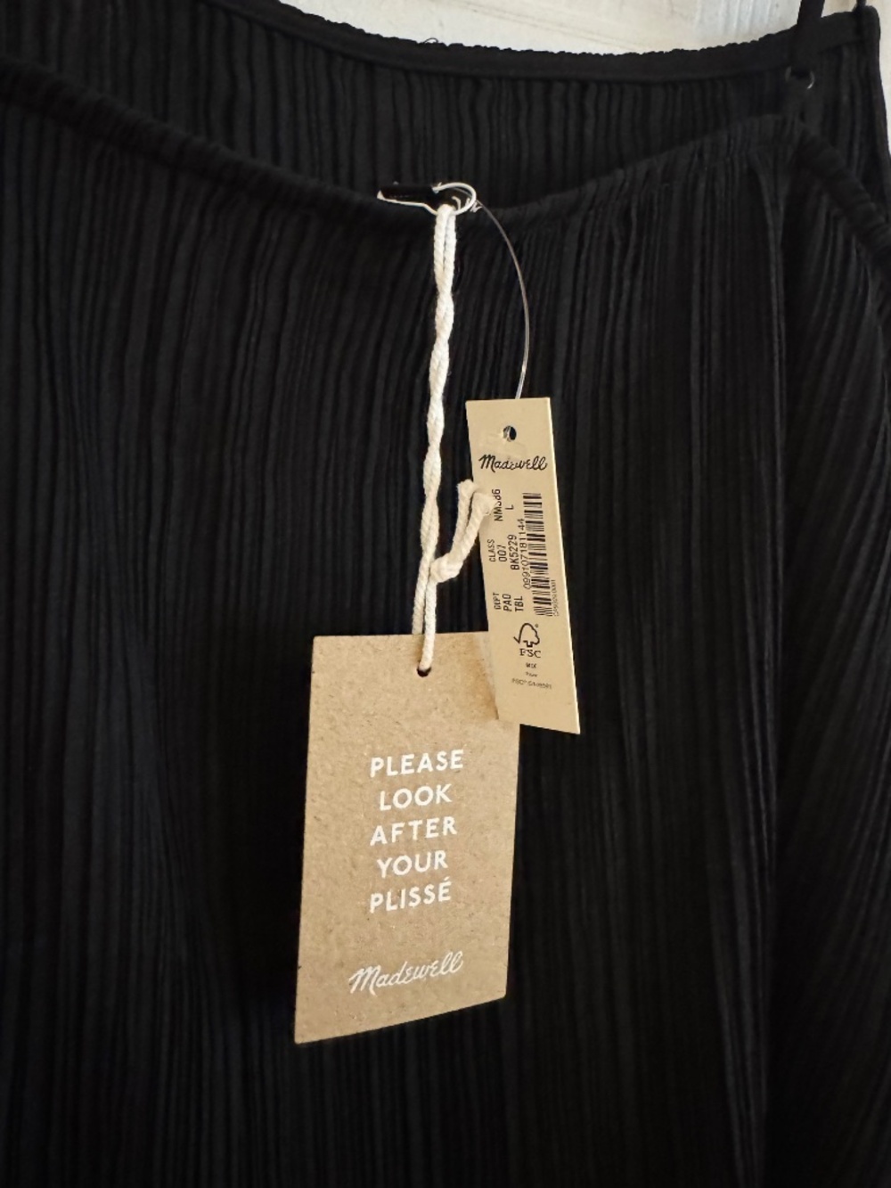 NWT Madewell Black Plisse Tank Top - Picture 4 of 4